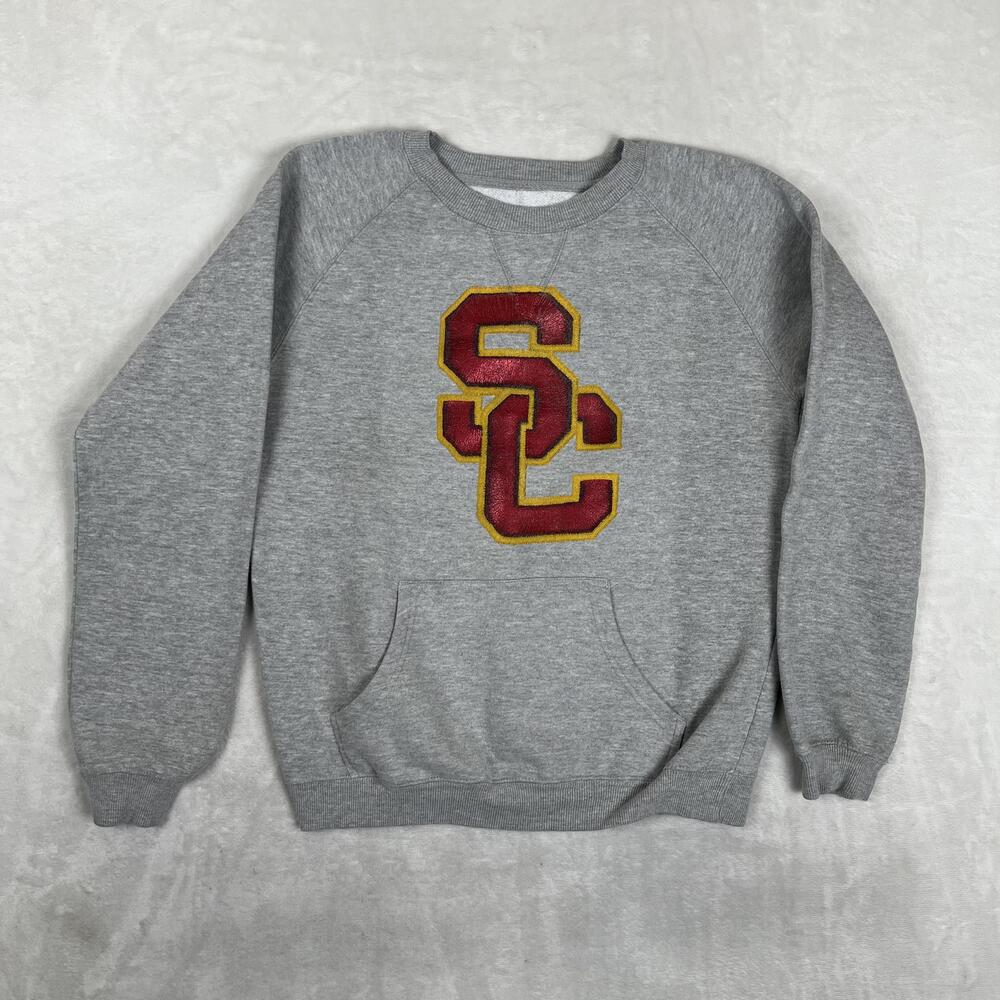 USC Trojans Sweatshirt Womens XL Gray NCAA Football USC Her Style Crewneck